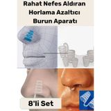 Yeni Seri Uyku Önleyici Horlama Nefes Alıp Verme Burun Delik Aparatı 8'li Set