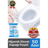 Yeni Seyahat Tipi Taşınabilir Okul Tuvalet Wc Hijyenik Tek Kullanımlık Klozet Kapağı Poşeti 50 Adet