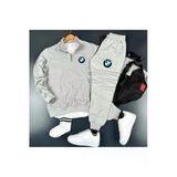 Yeni Sezon Bmw Logo Baskı Yarım Fermuarlı Sweatshirt-Eşofman Altı