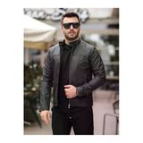 Yeni Sezon Erkek Premium Karbon Deri Slim Fit Mevsimlik Ceket