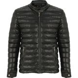 Yeni Sezon Erkek Siyah Slim Fit Deri Şişme Mont - 2XL - 031-Siyah