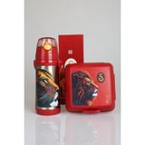 YENİ SEZON LİSANSLI GALATASARAY LEON ASKILI 500 ML ÇELİK MATARA VE BESLENME KABI SETİ - 1 - 00-Siyah