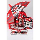YENİ SEZON LİSANSLI MINNIE MOUSE OKUL,BESLENME ÇANTASI İLE BESLENME KABI,MATARA 500 ML,ŞEMSİYE VE KIRTASİYE OKUL SETİ - 12M-Krem