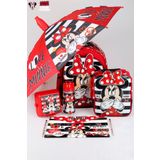 YENİ SEZON LİSANSLI MINNIE MOUSE OKUL,BESLENME ÇANTASI İLE BESLENME KABI,MATARA 500 ML,ŞEMSİYE VE KIRTASİYE OKUL SETİ