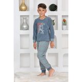 Yeni Sezon Sonbahar/kış Erkek Çocuk Basketball Desenli Polar Pijama Takımı 4530 - Petrol Mavisi - 5 - 6 Yaş