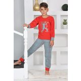 Yeni Sezon Sonbahar/Kış Erkek Çocuk Basketball Desenli Polar Pijama Takımı 4530
