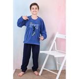 Yeni Sezon Sonbahar/kış Erkek Çocuk Skate Desenli Polar Pijama Takımı 4515 - Mavi - 5 - 6 Yaş