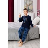 Yeni Sezon Sonbahar/Kış Erkek Çocuk Skate Desenli Polar Pijama Takımı 4515