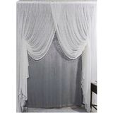 Yeni Sezon Trend Spor Desenli Kruvaze Salon ve Misafir Odalarına Uygun Tül Perde Orta Pile - 350 x 270 cm - Kırık Beyaz
