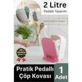 Yeni Tasarım Pratik Şık Tezgah Üstü Çocuk Odası Mutfak Wc Banyo Ayak Pedallı Çöp Kovası Kutusu 2 Lt