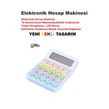 Yeni Tasarım Renkli Büyük Düğme Elektronik Hesap Makinesi 14 Haneli Temel Matematik Yüzde Hesap