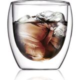 Yeni Tasarım Su Bardağı Çift Cidarlı 200 ml Şeffaf Cam Bardak 1 Adet - 2771 - Option-1 - 0 - Siyah