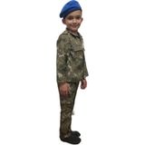 Yeni Tip Askeri Kamuflaj Mavi(Komando) Bereli Çocuk Takım(Kostüm) Çocuk - 5 – 6 Yaş - Haki Kamuflaj