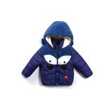 YENİ Trend Sevimli Dinazor Figürlü Welsoft Kulaklı Kapüşonlu Kışlık İçi Peluş Erkek Bebek Mont Şişme Lacivert 1 YAŞ