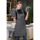 Yeni Trendy 4 Parça Çeyizlik Set Masa Örtüsü Mutfak Önlüğü Fırın Eldiveni Ve Tutacak 001 halkali-siyah