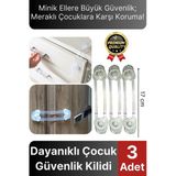 Yeni Üretim Ayarlanır Çekmece Dolap Kapağı Koruma Aparatı Bebek Çocuk Güvenlik Kilidi 3 Adet 17 Cm