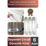 Yeni Üretim Ayarlanır Dolap Çekmece Kapağı Koruma Aparatı Bebek Çocuk Güvenlik Kilidi 6 Adet 17 Cm