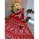 Yeni Yıl Battaniyesi Tek Kişilik Pamuklu Battaniye 150*200 Cm Yeşil-Kırmızı-Siyah-Gri Sevgililer Günü Hediyesi - 150 x 200 cm