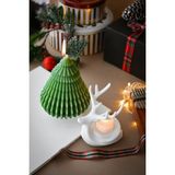 Yeni Yıl Büyük Boy Doğal Soya Wax Mum Çam Ağacı Geyik Tea Light Mum Hediyelik Dekoratif - Yeşil - 1 Adet