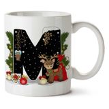 Yeni Yıl Merry Christmas Yılbaşı'na Özel M Harfi Baskılı Kupa Bardak