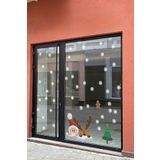 Yeni Yıl Sticker Noel Baba Ve Geyik Kar Taneleri Yılbaşı Süsü