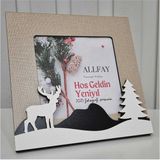 Yeni Yıl Yılbaşı Hediyesi Öğrenci Ahşap Çerçeve Resim ve Fotoğraf Çerçevesi - Çok Renkli