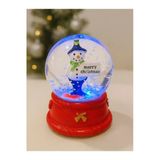 Yeni Yılın En Güzel Hediyesi Yılbaşı Kardan Adam Merry Christmas Figürlü Led Işıklı 9 Cm Kar Küresi