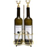 Yeni11 Amber 2'li Geyik Mantarlı Standlı 750 ml Zeytinyağı ve Sıvı Yağ Şişesi Yağdanlık