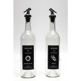 Yeni11 Dibi Çukur Şeffaf Cam Şişe Etiketli 2'li 750 ml Zeytinyağı Sıvıyağ Şişesi Yağdanlık