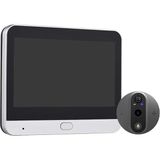 Yenibağ 3mp Wifi Video Kapı Zili Apartman Gözetleme Deliği Kamerası 4.3 Inç Ekran Ömrü/app 1080P Pır Hareket Algılama Alarm Gözetleme Deliği Kamerası Iki Yönlü Kapı Zili Gümüş
