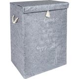Yenibağ Çamaşır Sepeti Kirli Çamaşır Torbası Çamaşır Sepet Keçe Kapaklı Çok Amaçlı Kutu Sepet Oyuncak Saklama Sepeti Renk (55X40X30 Cm) (Gri)