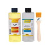 yenibagshop Magnet Yağlı Boya Seti Yardımcı Malzemeler 2 X 250 Ml Terebentin Resim Keten Yağı + Fırça