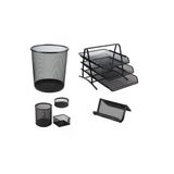 Yenibagshop Masa Üstü Kalemlik/Kağıtlık / Ataşlık/Kartviztlik / Çöp Kovası / 3 Lü Evrak Rafı