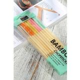 Yeniden Kullanabilir 10 Çift Bambu Ahşap Chopstick Seti Renkli