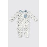 Yenidoğan Baskılı Uzun Kollu Patikli Ekru Tulum 6-9 Ay (68 cm)