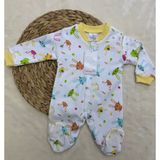 Yenidoğan Erkek Patikli Tulum Erkek Bebek - Ekru - Sarı - 62 cm