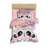 Yenidoğan Kız Bebek Nevresim Takımı 3d Pamuklu Panda So Cute