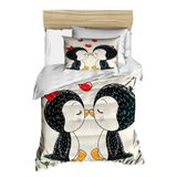 Yenidoğan Kız Bebek Nevresim Takımı 3d Pamuklu Penguen