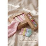 Yenidoğan Premium Hediye Seti Müslin Örtü & Bebek Çorap Kutulu Set