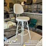 Yeni,dolce Bar Sandalyesi 65 cm Beyaz Babyface Kumaş.90 ile 99 cm Arası Ada&masalara Uyumlu