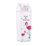 Yenigeldi 1 Adet 500Ml Flamingo Süt Kutu Tasarımlı Su Kahve Içecek Şişesi Cam Değildir Kahve Ve Sunum Bardağı,Beyaz 3492023891180
