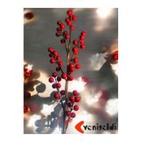 Yenigeldi 1 Adet 70 Cm Büyük Boy El Yapımı Uğur Kokina Red Berry Yılbaşı Süsü Gün Işığı Ledli