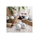 Yenigeldi 12 Adet Gümüş 6 Cm Yılbaşı Topu, Adet Noel Topu, Çam Ağacı Topu, Süs Topu