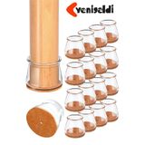 Yenigeldi 16 Adet Yuvarlak Sandalye Pabucu (T:3,3cm U:3,6cm) Şeffaf Silikon İnce Keçeli Sandalye Pabucu