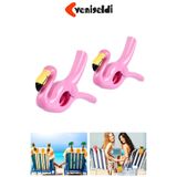 Yenigeldi 2 Adet Açık Pembe Flamingo Plaj Havlu Mandal Klipsi – Güçlü Tutuş ve Taşınabilir