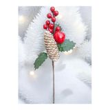 Yenigeldi 2 Adet Kokina Yılbaşı Yapay Meyve Dalları Noel Için, Red Berry Kırmızı Meyve Sapları T1192