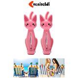 Yenigeldi 2 Adet Pembe Kedi Plaj Havlu Mandal Klipsi – Güçlü Tutuş ve Eğlenceli Tasarım