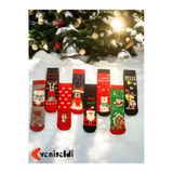 Yenigeldi 2 Adet Yılbaşı Çorabı Yıkanmış Renkli Desenli Noel Baba Ve Kış Temalı Çorap