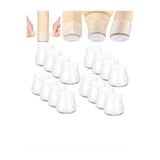 Yenigeldi 24 Adet ( 3 Cm - 3,5 Cm) Keçe Silikon Yarı Saydam Çok Güçlü Elastik Sandalye Pabucu, Zemin Koruyucu