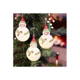 Yenigeldi 3 Adet (14 Cm*8 Cm) Tombul Kardan Adam Yılbaşı Çam Ağacı Süsü Parti Noel Süslemeleri